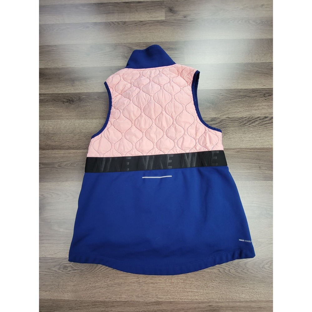 Nike Running Vest Small Color Block Mock Neck Full Zip Aero Layer Quilted Womens - Picture 2 of 9